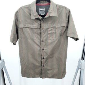Merrell Optiwick SPF 50 Button Front Short Sleeve S Green